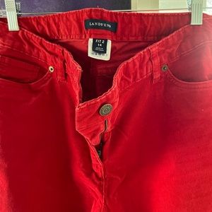 New (no tags) Land’s End soft corduroy in a bright, true red